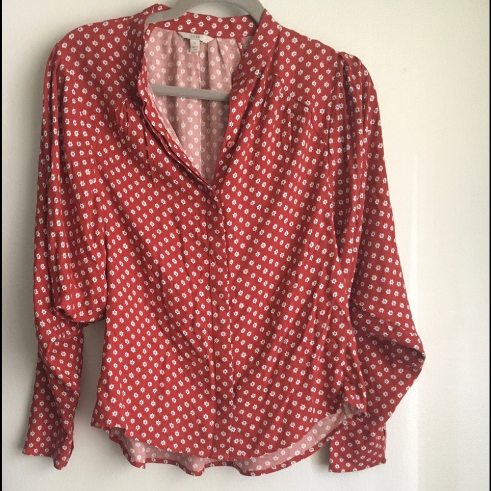 Joie ditsy floral red blouse , size small